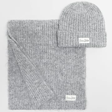 Jack And Jones - Lot Echarpe Et Bonnet Femme JJXX Katherine Gris Chiné