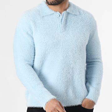 Classic Series - Pull Col Boutonné 004 Bleu Clair