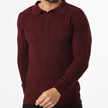 Armita - Maglie Col Boutonné Texturé 880 Bordeaux