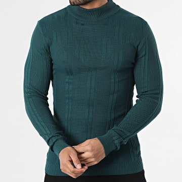 Armita - Pull Col Montant Texturé 300 Vert Bouteille