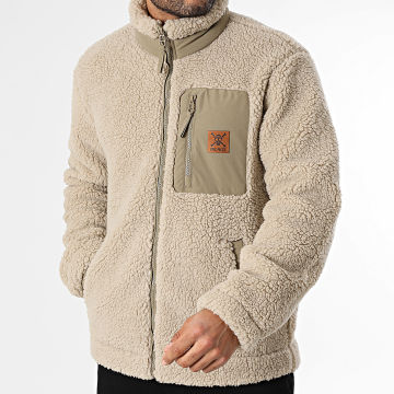 One Piece - Chaqueta Sherpa Zippée Mugiwara Patch Beige