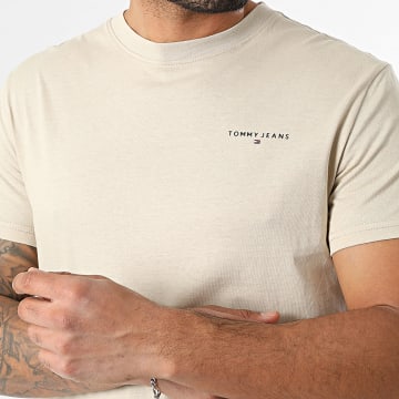 Tommy Jeans - T-Shirt Slim Linear Chest 1780 Beige