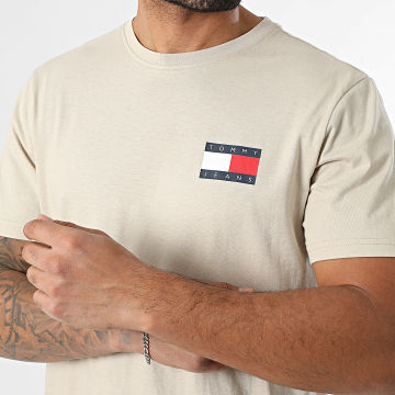 Tommy Jeans - T-Shirt Slim Essential Flag 0740 Beige