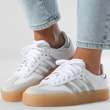Adidas Originals - Zapatillas Mujer Sambae W JS3943 Blanco Plateado Metálico Goma 3