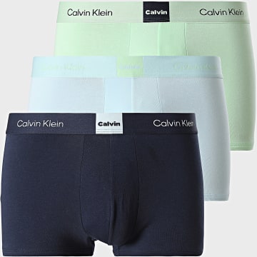 Calvin Klein - Pack de 3 bóxer 4476 Verde Claro Azul Marino Azul Claro