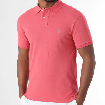 Polo Ralph Lauren - Polo de Manga Corta Slim Original Player Rosa Azul Claro