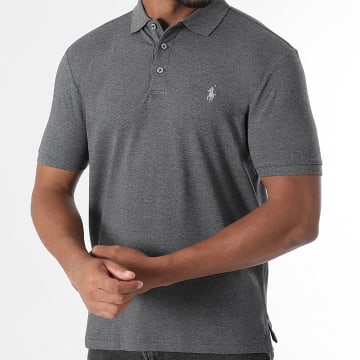 Polo Ralph Lauren - Polo de mangas cortas Custom Slim Fit Original Player Gris Antracita Jaspeado
