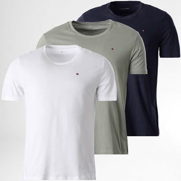 Tommy Hilfiger - Pack van 3 T-Shirts Signature 3379 Wit Marineblauw Donkergroen