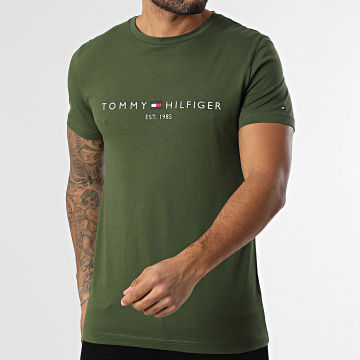 Tommy Hilfiger - Tee Shirt Slim Logo 1797 Vert Kaki