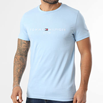 Tommy Hilfiger - Tee Shirt Slim Logo 1797 Bleu Clair