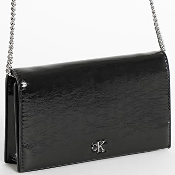 Calvin Klein - Sac A Main Femme Metallic Wallet On Chain F3320 Noir Doré