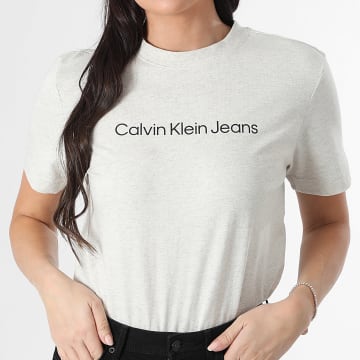Calvin Klein - Tee Shirt Femme 7C912G Beige Chiné
