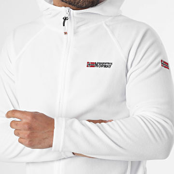 Geographical Norway - Jass Fleece Capuchon Zippée Tugood Wit