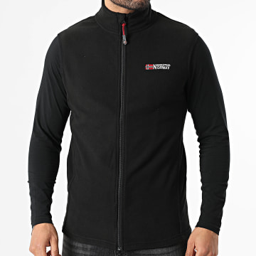 Geographical Norway - Jaqueta Polar Zipper Sem Mangas Vug Preto