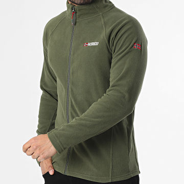Geographical Norway - Chaqueta Polar con Cremallera Tug Verde Kaki