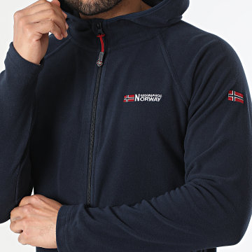 Geographical Norway - Chaqueta Polar con Capucha Zippée Tugood Azul Marino