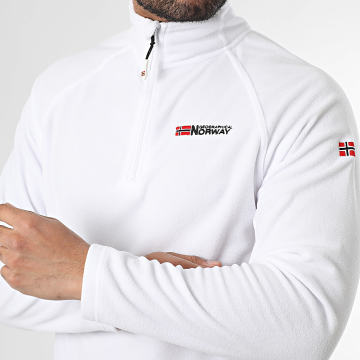 Geographical Norway - Sweat Polaire Col Zippé Tug Blanc