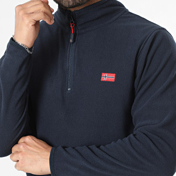 Geographical Norway - Sweat Polaire Col Montant Zippé Ulysse Bleu Marine