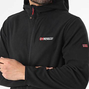 Geographical Norway - Casaco Polar com Capuz Zippée Unicia Preto