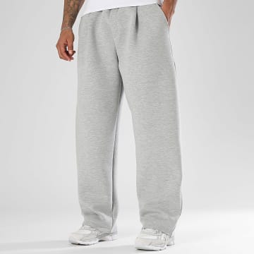 LBO - Grey Mélange Large Pleated Neoprene Effect Joggers 2403