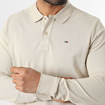 Tommy Jeans - Polo Manches Longues Slim Placket 0232 Beige