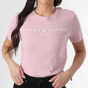 Tommy Hilfiger - Tee Shirt Femme Corp Logo 0276 Rose