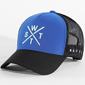 Watts - Casquette Trucker Tribe Bleu Roi Noir Bleu Clair