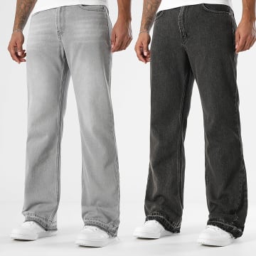 LBO - Pack de 2 Vaqueros Flare 3778 3982 Negro Gris