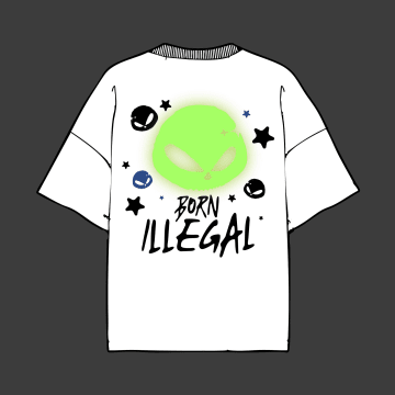OFFWORLD - Tee Shirt Epais 280 GSM Illegal Entity Glow Noir