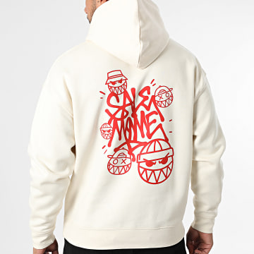 Sale Môme Paris - Felpa Cappuccio Relaxed Street Boyz Beige Rosso