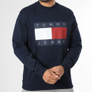 Tommy Jeans - Sweat Crewneck Big Flag 2643 Bleu Marine