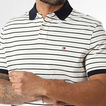 Tommy Hilfiger - Polo Manches Courtes A Rayures 1985 7770 Beige Clair
