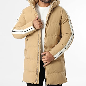 Uniplay - Plumífero Con Capucha Largo A Rayas 987 Beige