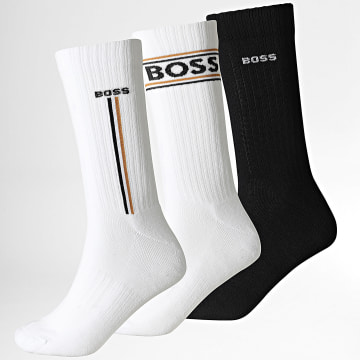 BOSS - Pack van 3 Paar Sokken Iconic 50547916 Wit Zwart
