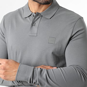 BOSS - Polo de Manga Larga Passerby 50507704 Gris Antracita