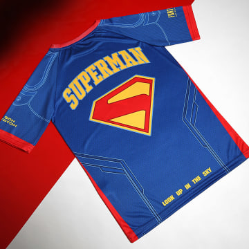 DC Comics - Maillot Collector Jersey Costume Bleu Roi Rouge