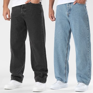 Jack And Jones - Pack de 2 Vaqueros Baggy Fit Alex Original Negro Azul Denim