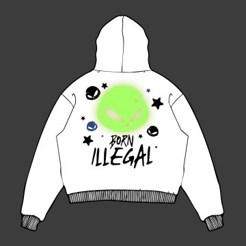 OFFWORLD - Sweat Capuche 400 GSM Illegal Entity Glow Blanc