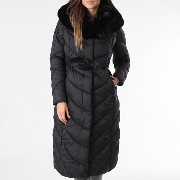 Classic Series - Long Hooded Puffer Jacket Women 018 Black