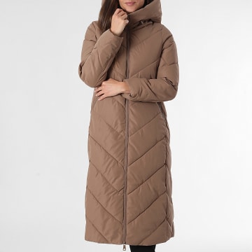 Classic Series - Long Hooded Puffer Jacket Women 317 Dark Beige