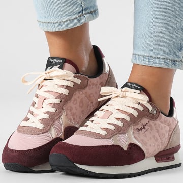 Pepe Jeans - Zapatillas Mujer Brit Master PLS400018 Berry Prurple