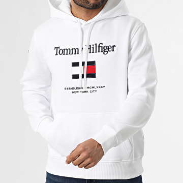 Tommy Hilfiger - Sweat Capuche Embroidery Flag 2735 Blanc