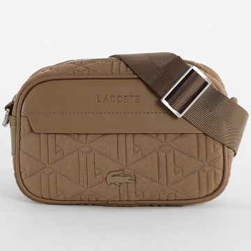 Lacoste - Bolso The Blend Logo Cocodrilo Metal Marrón Claro