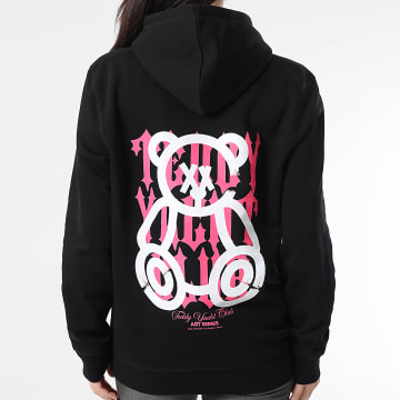 Teddy Yacht Club - Sudadera Capucha Mujer Street Roll Rosa Fluo Negro