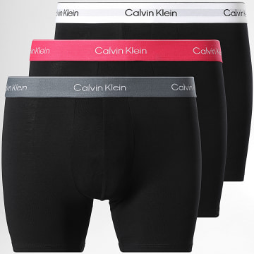 Calvin Klein - Pack de 3 Boxers 4394 Negro Blanco Rosa Gris Antracita