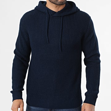 Paname Brothers - Jersey con Capucha Canalé 1013 Azul Marino