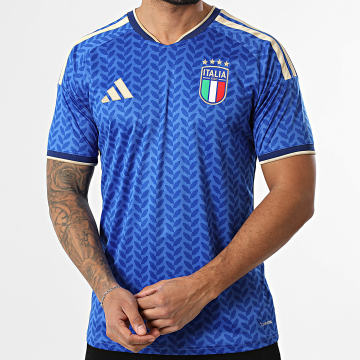 Adidas Sportswear - Maglietta Da Calcio A Strisce Italia FIGC JL6937 Blu Reale Oro Metallico