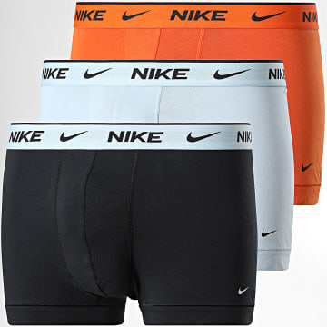 Nike - Lot De 3 Boxers Everyday Cotton Stretch KE1008 Noir Orange Bleu Clair