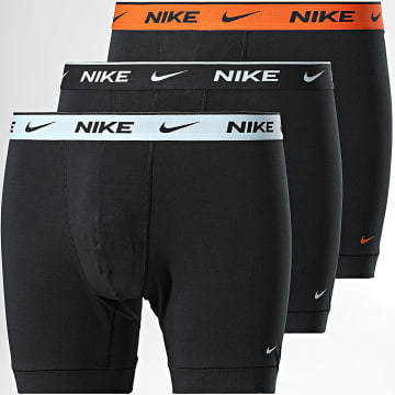 Nike - Lot De 3 Boxers Everyday Cotton Stretch KE1008 Noir Orange Bleu Clair