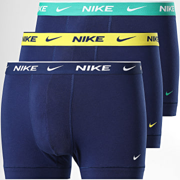 Nike - Lot De 3 Boxers Everyday Cotton Stretch KE1008 Bleu Marine Jaune Vert